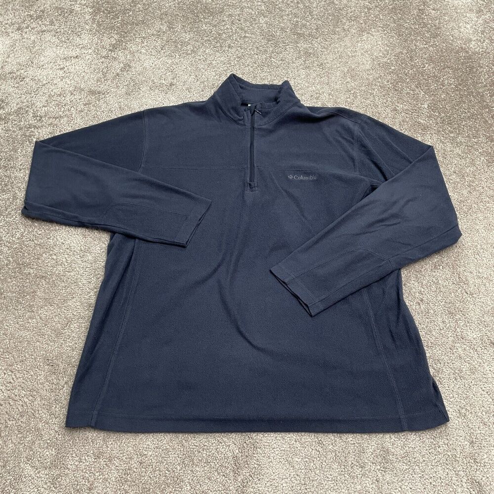Columbia Klamath Range Fleece Jacket Men Large Blue Full Zip Lightweight Outdoor